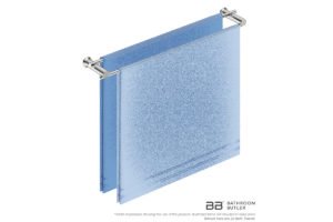 Double Towel Bar 800mm 5685 with artists impression of two full width bath towels - Bathroom Butler