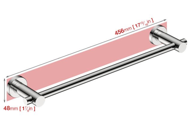 Wall foot print dimensions for Single Towel Rail 4870