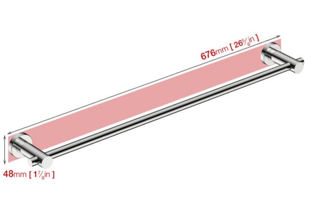 Wall foot print dimensions for Single Towel Rail 4872