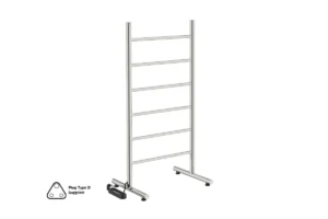 NATURAL Free Standing 6 Bar 500mm Heated Towel Rail with PTSelect Switch- Polished